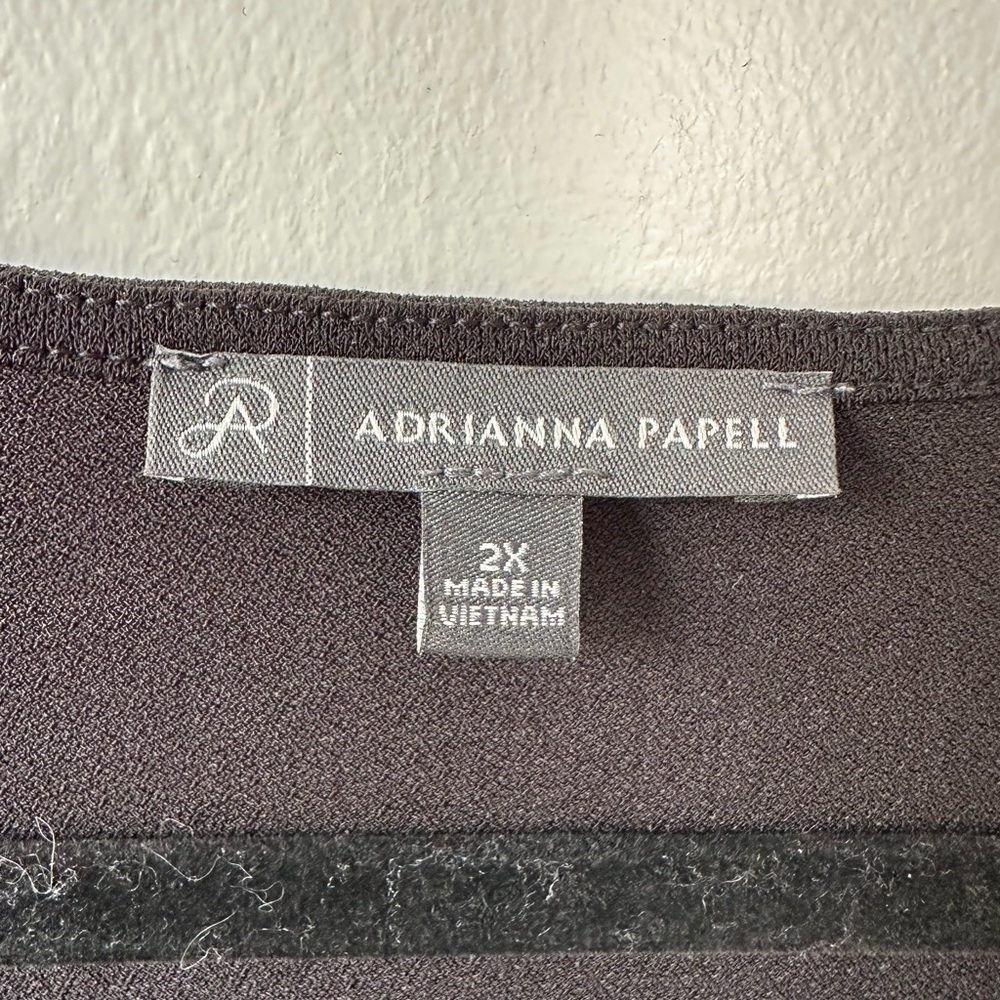 Adrianna Papell Black Relaxed 3/4 Sleeve Blouse - Picture 5 of 7
